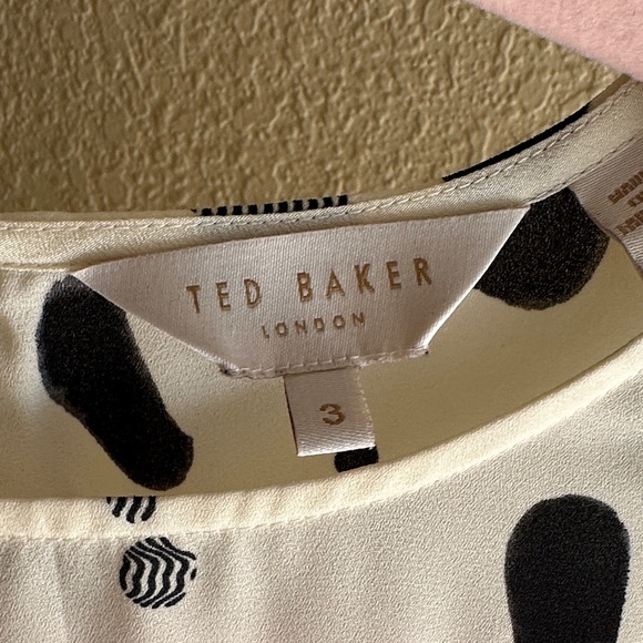 Ted Baker Cream and Black Polka Dot Blouse - Picture 6 of 8